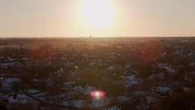 Wide drone aerial panoramic view of a Naperville suburb covered with snow in the winter time, american city with a private sector  - Powered by Shutterstock - Get 15% off with code: PIKWIZARD15