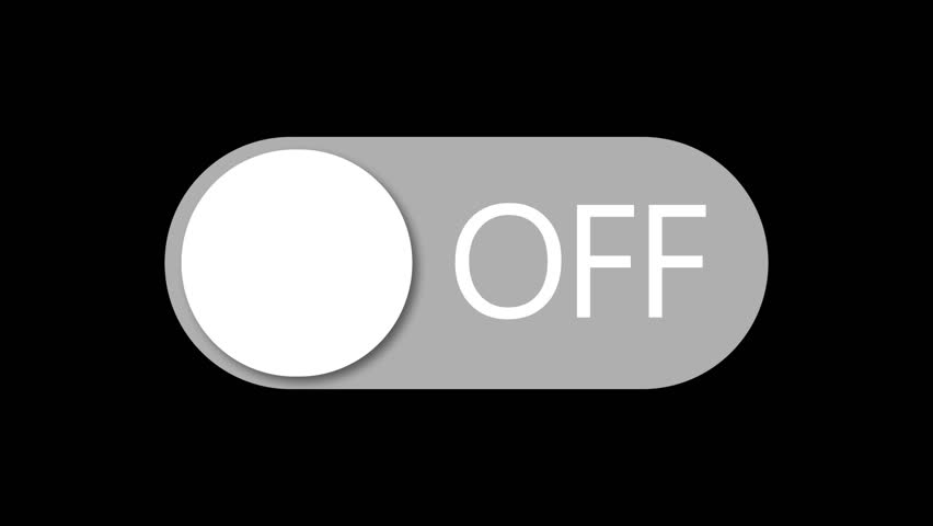 Switch off on button animated. mobile phone toggle slider ui turn bar isolated video animation 4k loop