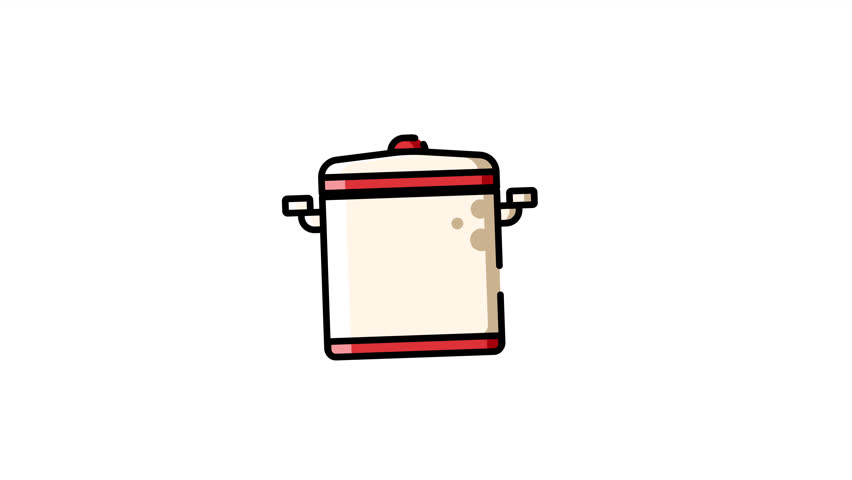 Tall stockpot icon for soup and broth cooking animation