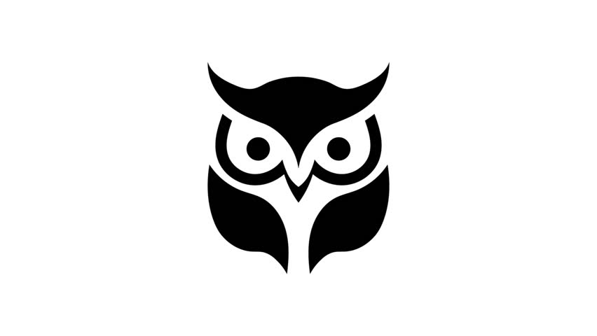owl icon animation simple flat