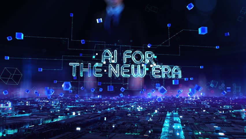 AI for the New Era- businessman working with virtual reality at office.