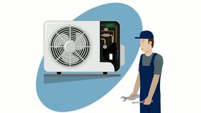 HVAC Technician Service Animation Video 4K suitable for your project needs - Powered by Shutterstock - Get 15% off with code: PIKWIZARD15