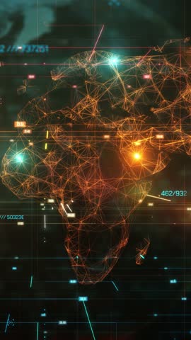 Global network connecting the world through data flow visualization