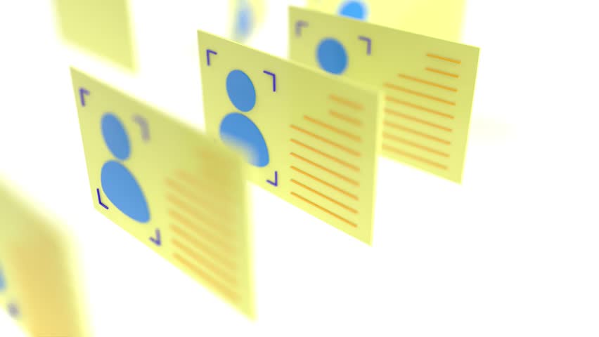 Identification ID yellow cards security identity 4k. 3D Illustration