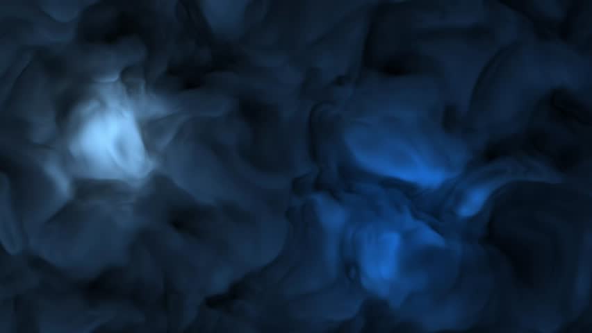 Glitter smoke texture. Ink water. Blue color glowing sparkles floating paint fluid mist motion decorative abstract art background.