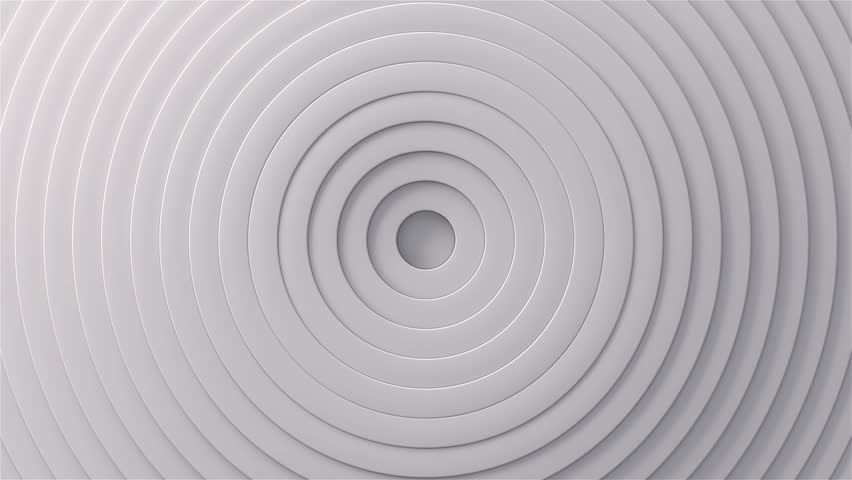 White Concentric Circular Ripples Expanding Smoothly On Minimal Surface, Elegant Abstract Loop Animation, Calming Luxury Background Concept, Modern Organic Flow Motion, 3D Rendering