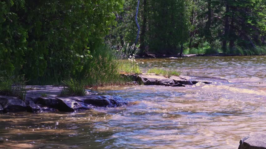 Horse Lake waters near Indian Head Cove on lake Huron in Bruce Peninsula National Park in Ontario, Canada. Located near The Grotto and Overhanging rock tourist attractions.