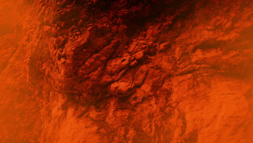 Mars Rock Formation In Sandstorm
