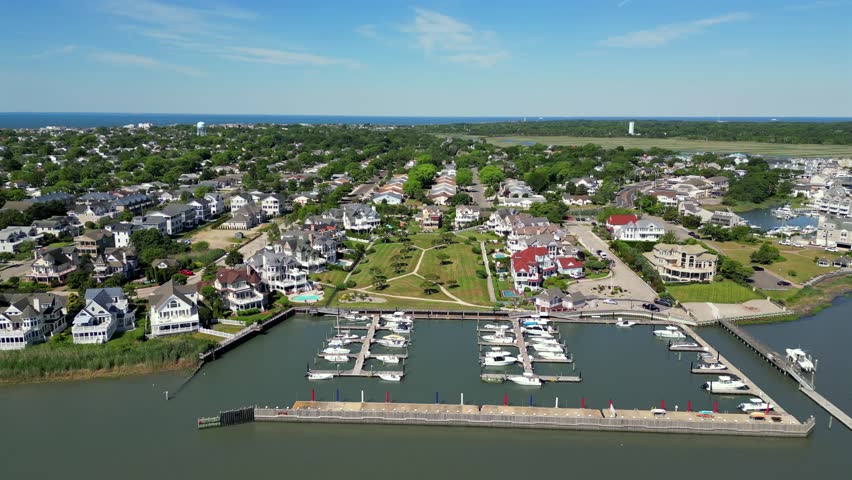 Aerial view of Cape May Harbor, New Jersey