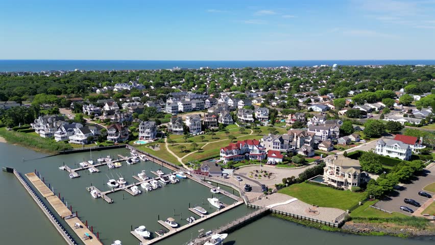 Aerial view of Cape May Harbor, New Jersey