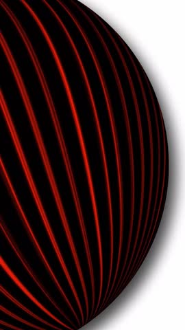 Stripy line sphere illustration. Abstract spherical shape with curved lines on a clean white background for modern design projects.
