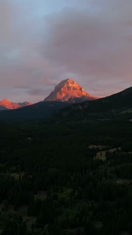 Sunset Over Chief Mountain in Glacier National Park, BC, Canada