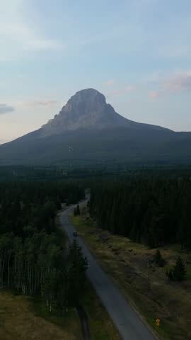 Scenic Drive Towards Chief Mountain in Glacier National Park, Montana