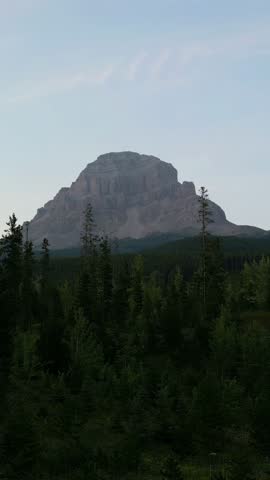 Majestic Chief Mountain at Dusk: A Scenic View in Waterton Lakes National Park