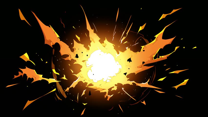 Energetic Anime Style VFX Loop with Cartoon 2D Animation. Seamless design ideal for VJ backgrounds and digital art.