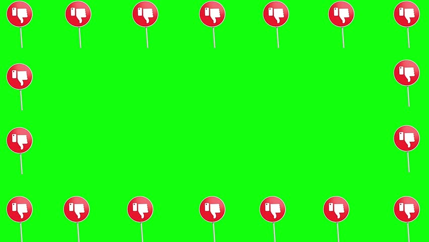 Unlike dislike icons frame design animation on green screen.