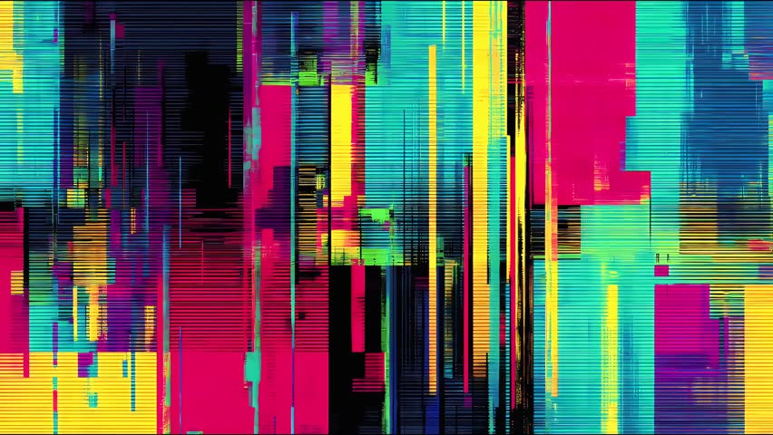 Abstract glitch background with digital noise, pixel effects, and distorted visuals. Perfect for tech visuals.