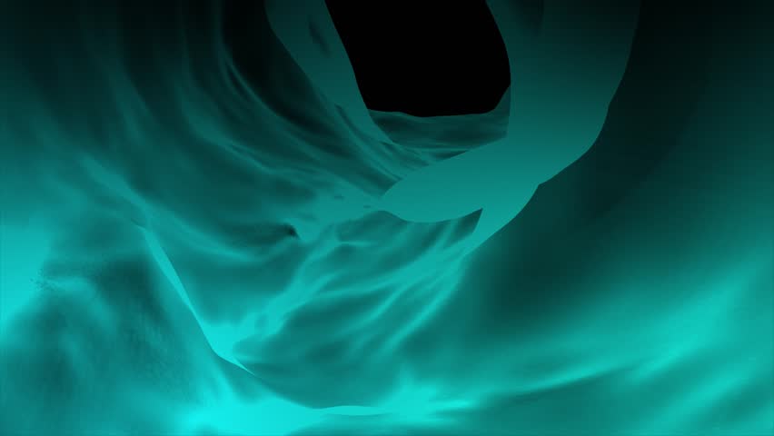 Animated Cyan color flowing silk textured 3d depth tunnel gradient design 3d dark loop able seamless background	