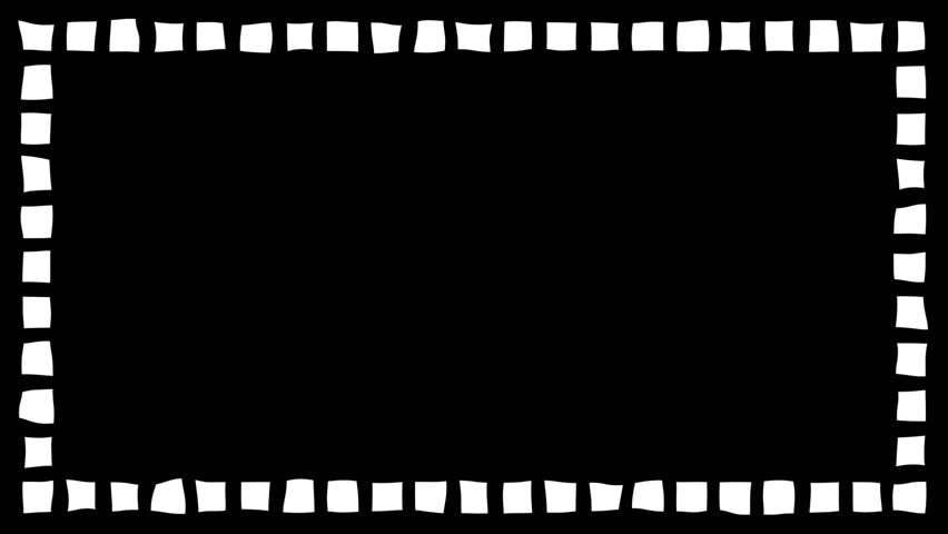 Rectangular frame with wavy white dashed lines. (Transparent background)