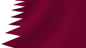 Qatar National Flag Waving in Wind, Close View, Isolated Background - Powered by Shutterstock - Get 15% off with code: PIKWIZARD15