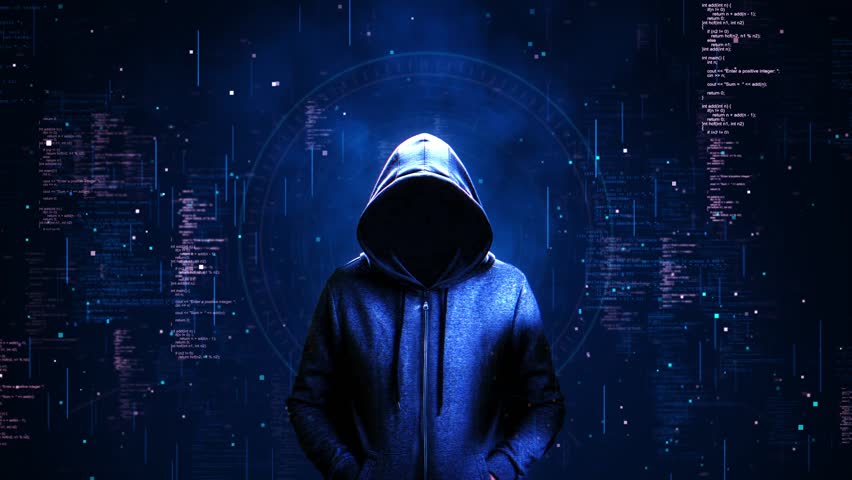Hackers and malware hackers laptops dangerous digital code binary code background. security breach hacking cyber internet virus web criminal identity crime screen attack monitor. 3D Illustration
