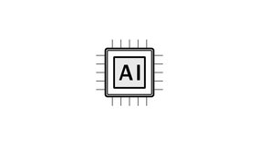 Black and white AI Icon Motion Graphic Animation – Artificial Intelligence 4K. - Powered by Shutterstock - Get 15% off with code: PIKWIZARD15