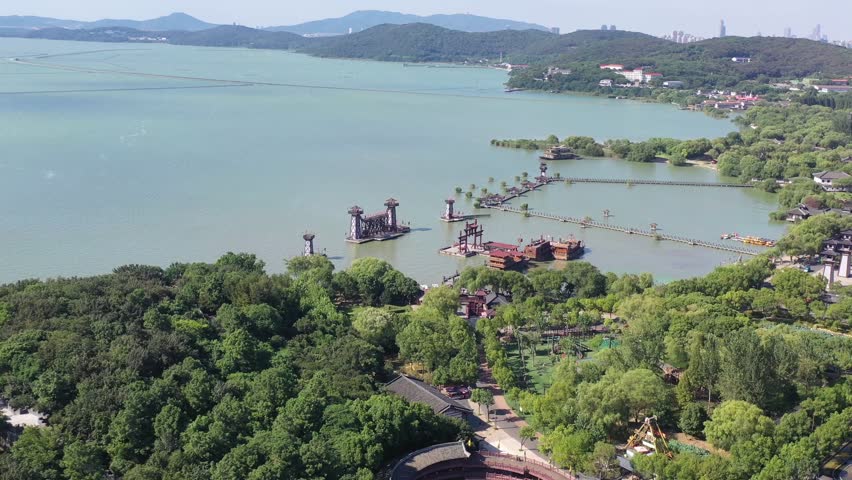 Explore Wuxi Three Kingdoms City from above with stunning aerial views