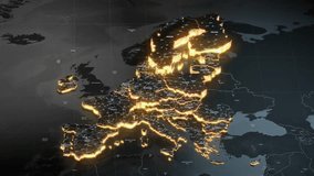 European Union map with country regions outlines. 3D Illustration - Powered by Shutterstock - Get 15% off with code: PIKWIZARD15