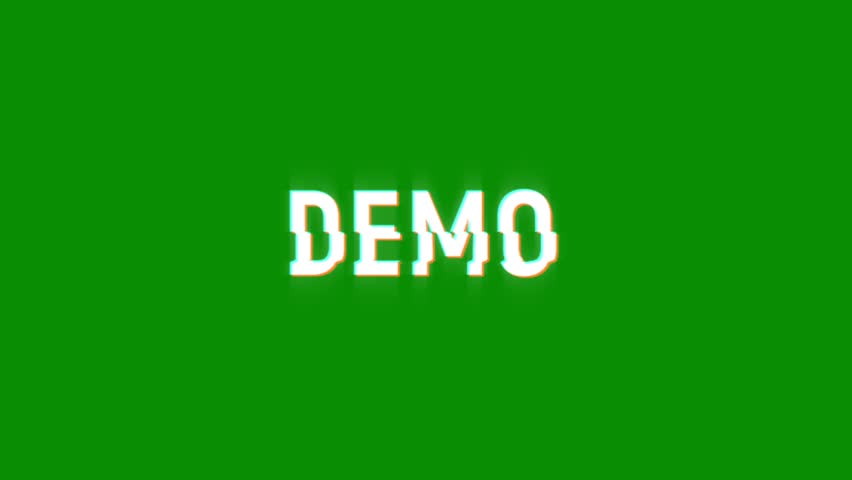 demo glitch abstract text digital 3D cinematic title on black white background. glitch effect word video animation