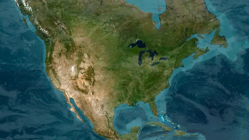 map of the area of ​​superior lake seen from 3D animation