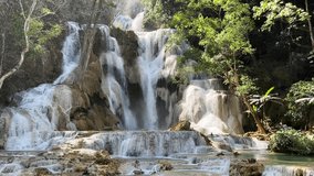 Kuang Si Waterfall, Luang Prabang, Laos. 4k video footage - Powered by Shutterstock - Get 15% off with code: PIKWIZARD15