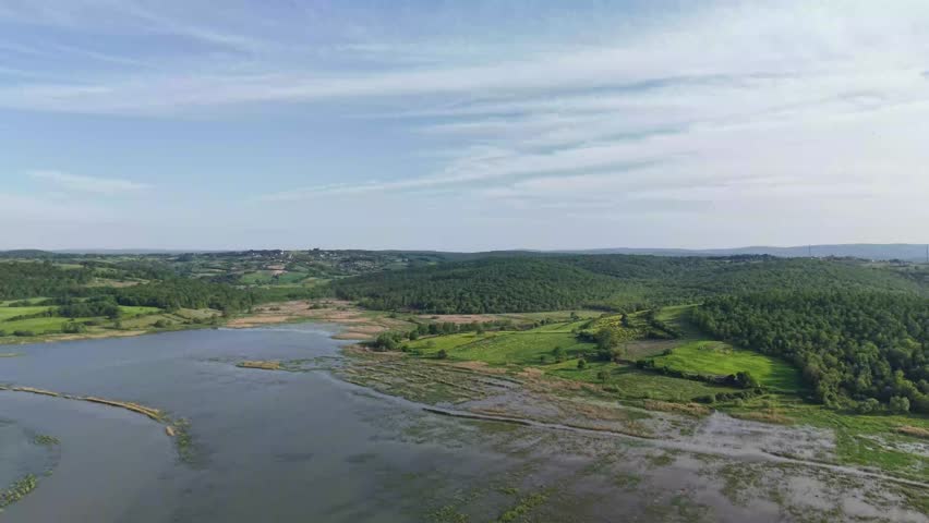 Aerial view of the lake