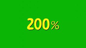 Loop animation of bold yellow chalk-like text reading “200%” on a solid green background. Ideal for financial content, crypto gains, digital statistics, or marketing promotions with a clear growth foc - Powered by Shutterstock - Get 15% off with code: PIKWIZARD15