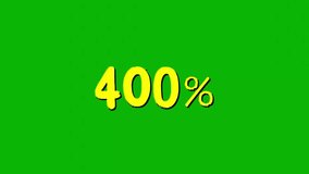 Loop animation of bold yellow chalk-like text reading “400%” on a solid green background. The high-contrast design and energetic style make it great for finance videos, crypto gains, growth visuals, o - Powered by Shutterstock - Get 15% off with code: PIKWIZARD15