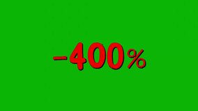 Loop animation of bold red chalk-like text reading “-400%” on a solid green background. The high-contrast design and energetic style make it great for finance videos, crypto gains, growth visuals, o - Powered by Shutterstock - Get 15% off with code: PIKWIZARD15