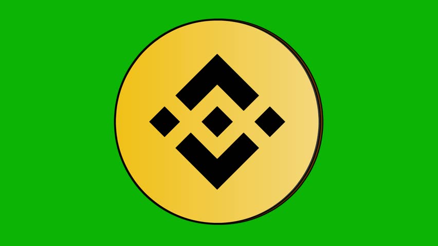 Animated Binance (BNB) Crypto Coin Logo on Green Screen Background – Looping Digital Token Animation for Blockchain, Finance, and Crypto Content