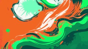 Animated Green and Orange Abstract Graffiti-Inspired Paint Splatter Texture – Seamless Loop Background - Powered by Shutterstock - Get 15% off with code: PIKWIZARD15