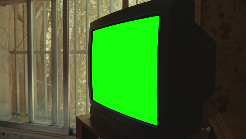 Old CRT Television with Chroma Key