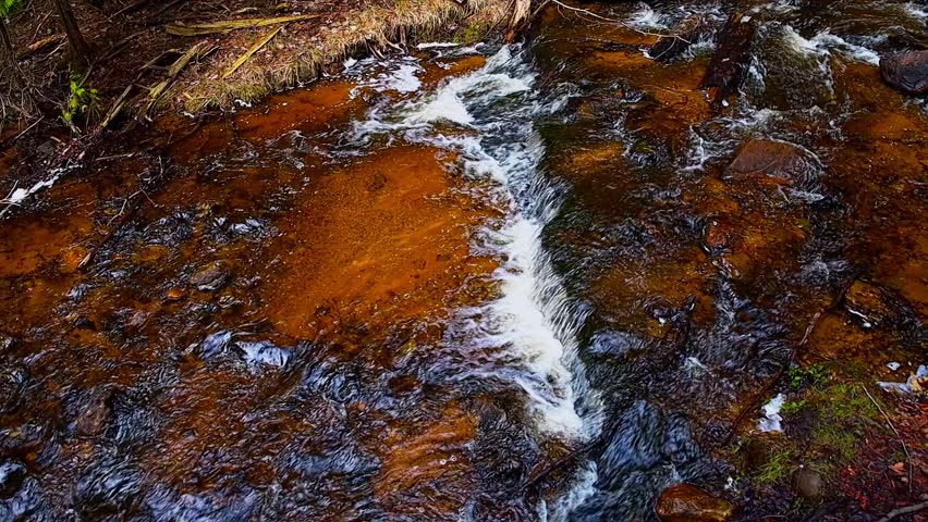 Wagner Falls flowing through forest at Pictured Rocks National Lakeshore in Michigan showing natural beauty and peaceful woodland.