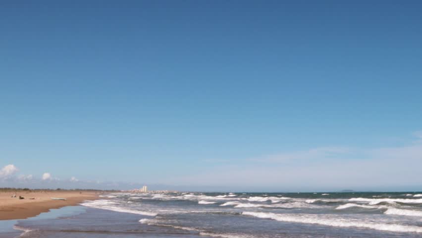 Heavy seas in the Mediterranean near Valras-Plage