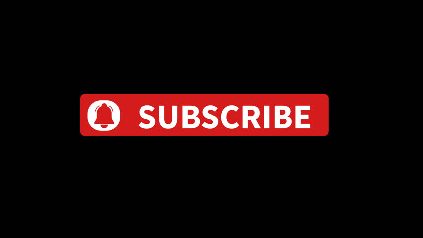 2D animation subscribe button, red subscribe button social media button. Subscribe like comment share, Motion graphic alpha channel or transparent background