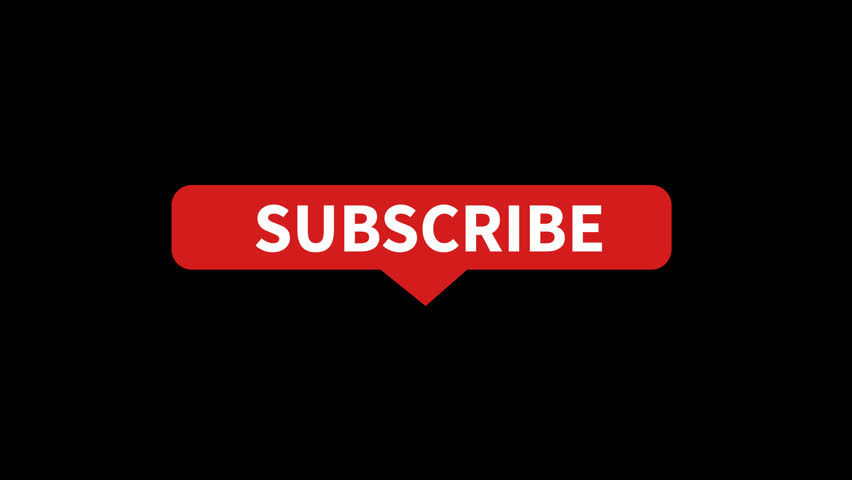2D animation subscribe button, red subscribe button social media button. Subscribe like comment share, Motion graphic alpha channel or transparent background
