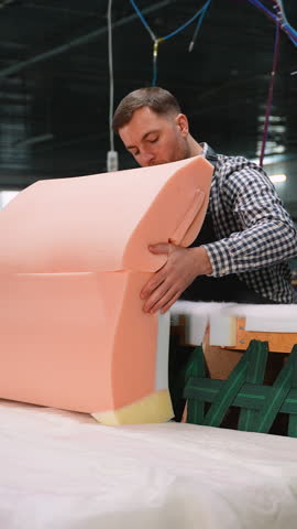 Placing Upholstery Foam on Wooden Sofa Frame