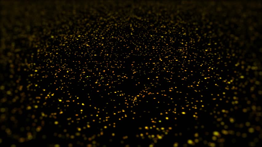 Golden Particles Wave Flow Background. Golden Abstract Particle Glitter Background. Seamless Loop Ultra HD 4k