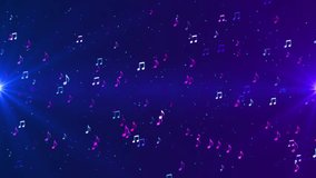 Music Colorful Background in 4K.Abstract design notes music background.Color moving music BG for advertisements, nightclubs, DJs, Social media, and party. Dust light shines particles moving bokeh.  - Powered by Shutterstock - Get 15% off with code: PIKWIZARD15