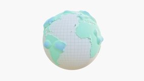 Earth globe rotates around itself, moving in waves of green and blue colors conveys combination of technology and environment. Green Technology idea concept. Animation seamless loop, 3D Render. - Powered by Shutterstock - Get 15% off with code: PIKWIZARD15