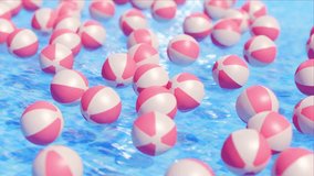 Pink Beach Balls Floating In Pool - Powered by Shutterstock - Get 15% off with code: PIKWIZARD15