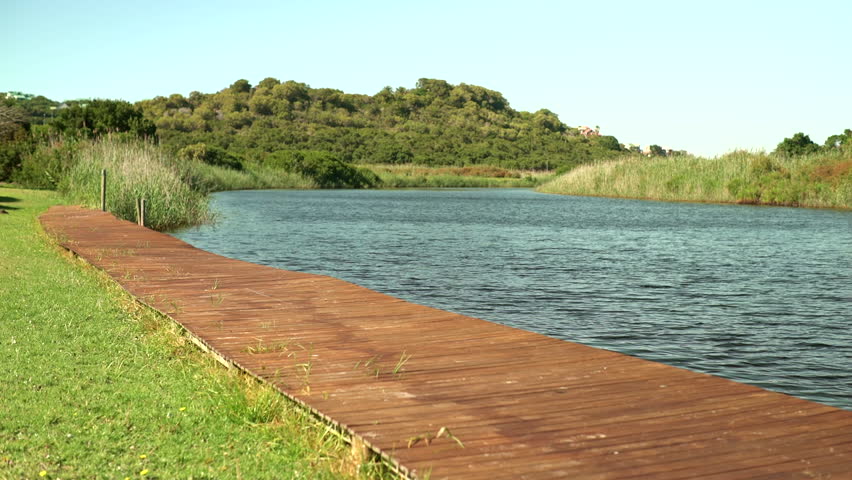 A walkway by a river in the Wilderness