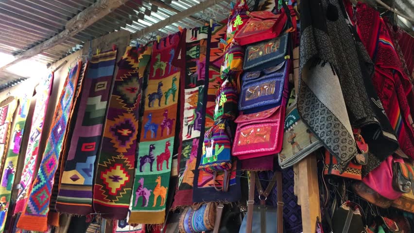 Peruvian handicrafts and souvenirs at the Aguas Calientes market
