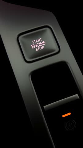 Start stop engine button. Modern transport and technology
